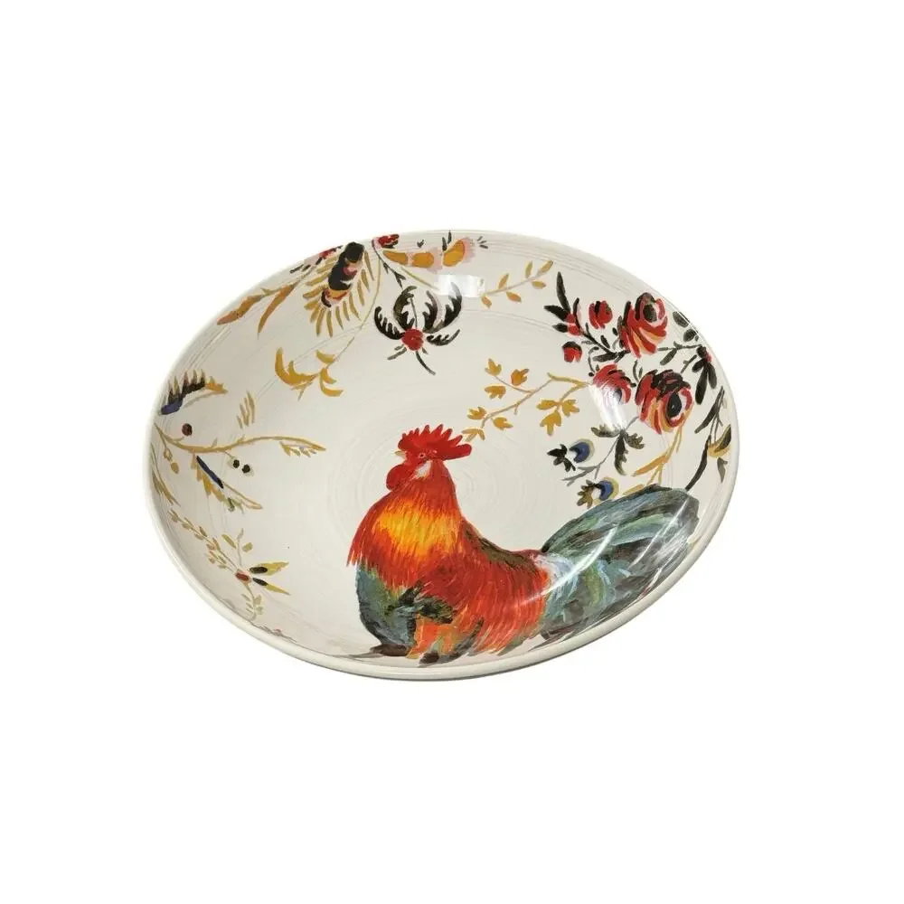 Vintage Williams-Sonoma Hand Painted Rooster Francais Serving Bowl Marc Lacaze